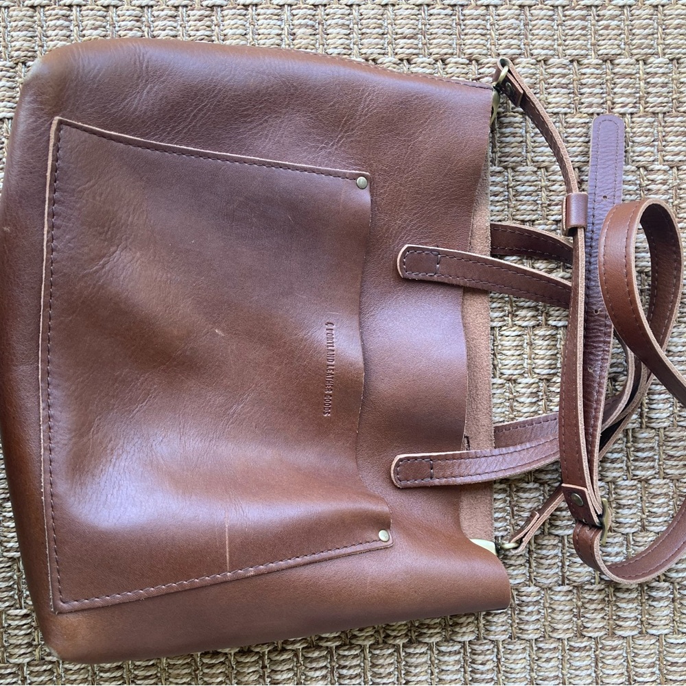 Portland Leather Brown Leather Tote Bag Crossbody